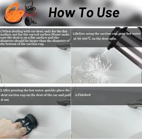 كوب شفط انبعاجات السيارة من أوزورب، 3 قطع أدوات إزالة انبعاجات السيارة لإصلاح انبعاجات السيارة والزجاج والشاشة والبلاط والأشياء المتحركة in Kuwait