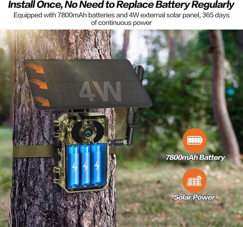 4G LTE 2.5K Live Feed Cellular Trail Camera, Game Trail Cameras That Send Pictures to Cell Phone with Night Vision Motion Activated IP66 Waterproof, 0.2S Trigger Time with SIM&64GB SD Card in Kuwait