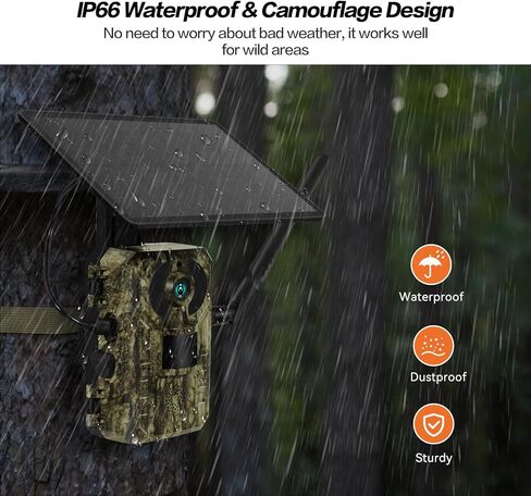 4G LTE 2.5K Live Feed Cellular Trail Camera, Game Trail Cameras That Send Pictures to Cell Phone with Night Vision Motion Activated IP66 Waterproof, 0.2S Trigger Time with SIM&64GB SD Card in Kuwait