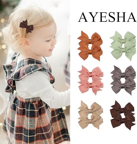 Ayesha Hair Clips 80 Pieces, 2" Mini Hair Bows Fully Lined Baby Barrettes for Baby Girls Infant Toddler Kids in Pairs, Non-slip Mat, Lightweight Design, Multi Occasion Wear, 40 Colors in Kuwait