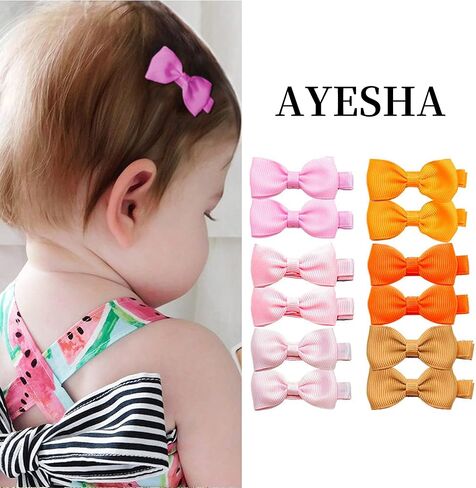Ayesha Hair Clips 80 Pieces, 2" Mini Hair Bows Fully Lined Baby Barrettes for Baby Girls Infant Toddler Kids in Pairs, Non-slip Mat, Lightweight Design, Multi Occasion Wear, 40 Colors in Kuwait