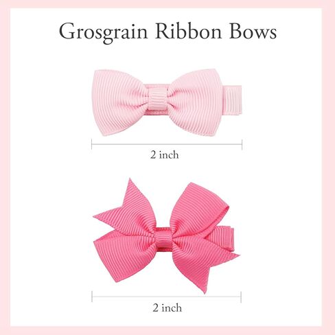 Ayesha Hair Clips 80 Pieces, 2" Mini Hair Bows Fully Lined Baby Barrettes for Baby Girls Infant Toddler Kids in Pairs, Non-slip Mat, Lightweight Design, Multi Occasion Wear, 40 Colors in Kuwait