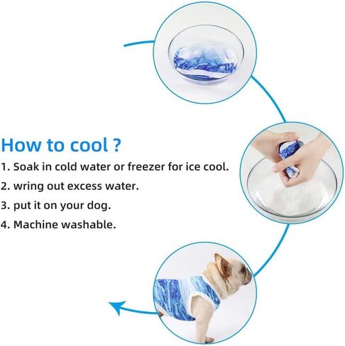 Dog Cool Vest Instant Cooling Bulldog Clothes on Summer for Small to Medium Dogs and Cats (Medium) in Saudi Arabia