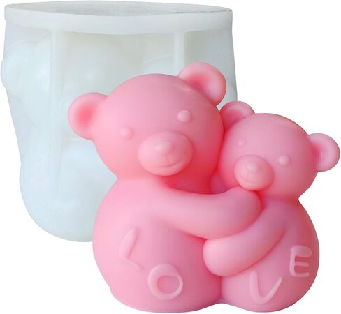 Large Hug Bear Silicone Mold - 3D Teddy Bear Candle Mold, Cute Epoxy Resin Molds for DIY Birthday Gifts, Christmas Gifts, Valentines Day Gifts, Wedding Gifts in Saudi Arabia
