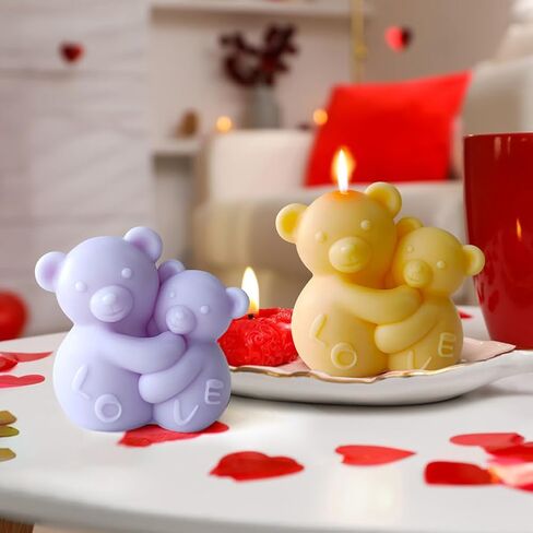 Large Hug Bear Silicone Mold - 3D Teddy Bear Candle Mold, Cute Epoxy Resin Molds for DIY Birthday Gifts, Christmas Gifts, Valentines Day Gifts, Wedding Gifts in Saudi Arabia