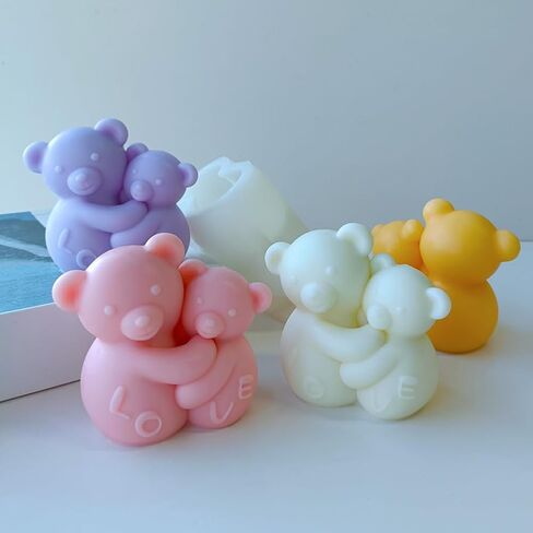 Large Hug Bear Silicone Mold - 3D Teddy Bear Candle Mold, Cute Epoxy Resin Molds for DIY Birthday Gifts, Christmas Gifts, Valentines Day Gifts, Wedding Gifts in Saudi Arabia