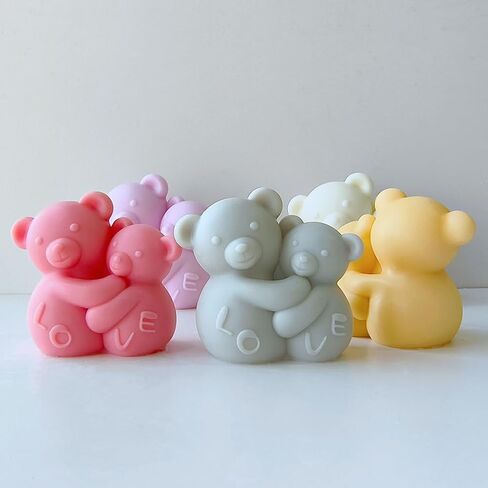 Large Hug Bear Silicone Mold - 3D Teddy Bear Candle Mold, Cute Epoxy Resin Molds for DIY Birthday Gifts, Christmas Gifts, Valentines Day Gifts, Wedding Gifts in Saudi Arabia