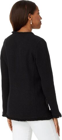 NIC+ZOE Women's Long Fringe Mix Knit Jacket in Saudi Arabia