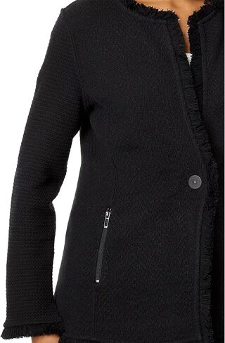 NIC+ZOE Women's Long Fringe Mix Knit Jacket in Saudi Arabia
