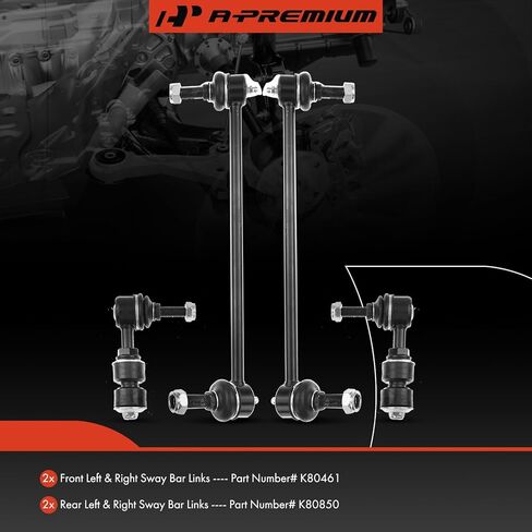 A-Premium Set of 4, Front & Rear Sway Bar Links Kit Stabilizer Bar Links Compatible with Chevrolet Equinox 2005-2006, Pontiac Torrent 2006, Saturn Vue 2002-2007 in Saudi Arabia