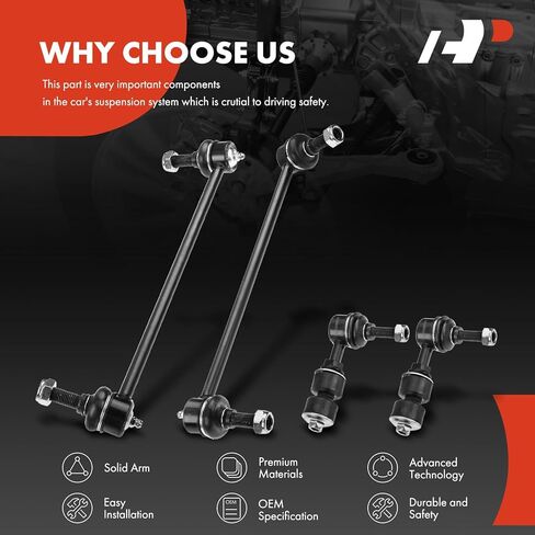 A-Premium Set of 4, Front & Rear Sway Bar Links Kit Stabilizer Bar Links Compatible with Chevrolet Equinox 2005-2006, Pontiac Torrent 2006, Saturn Vue 2002-2007 in Saudi Arabia