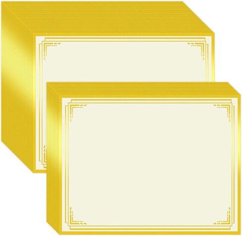 HAUTOCO Certificate Paper for Printing 25 Sheet Blank Gold Foil Border, Letter Size 8.5x11 for Diploma, Graduation, Achievement Awards in Kuwait