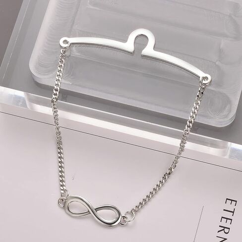 Infinity Tie Chain for Men Silver Vintage Link Groomsmen Tie Clip Party Wedding Jewelry Gift in Saudi Arabia