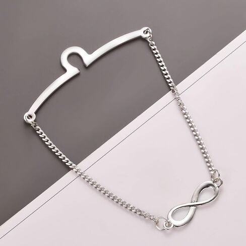Infinity Tie Chain for Men Silver Vintage Link Groomsmen Tie Clip Party Wedding Jewelry Gift in Saudi Arabia