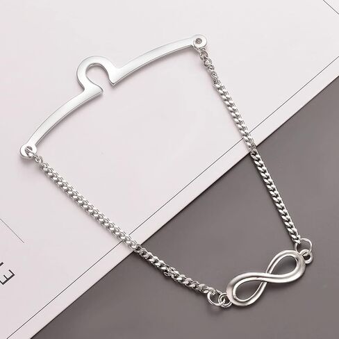 Infinity Tie Chain for Men Silver Vintage Link Groomsmen Tie Clip Party Wedding Jewelry Gift in Saudi Arabia
