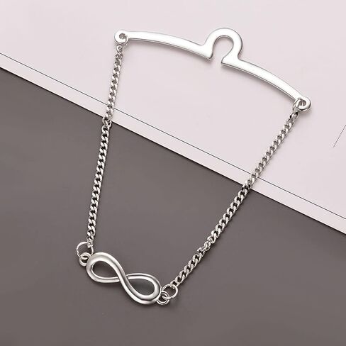 Infinity Tie Chain for Men Silver Vintage Link Groomsmen Tie Clip Party Wedding Jewelry Gift in Saudi Arabia
