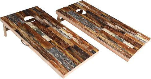 Solid Wood Vintage Cornhole Game Set, Two 4'x2'Cornhole Boards, 8 Cornhole Bags for Indoor and Outdoor Toss Games Competitions, Tournaments in Saudi Arabia