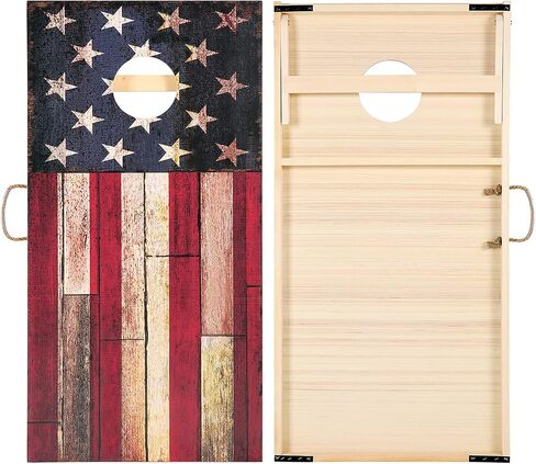Solid Wood Vintage Cornhole Game Set, Two 4'x2'Cornhole Boards, 8 Cornhole Bags for Indoor and Outdoor Toss Games Competitions, Tournaments in Saudi Arabia