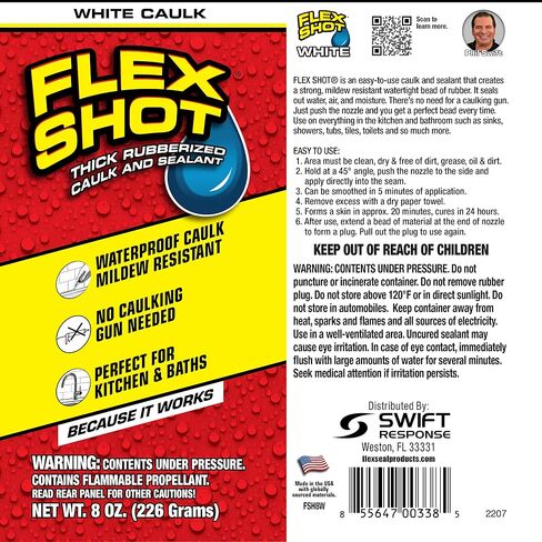 Flex Shot Rubber Adhesive Sealant Caulk 8oz Clear Bundle with ALLWAY CT31 3-in-1 Caulk Tool in Saudi Arabia