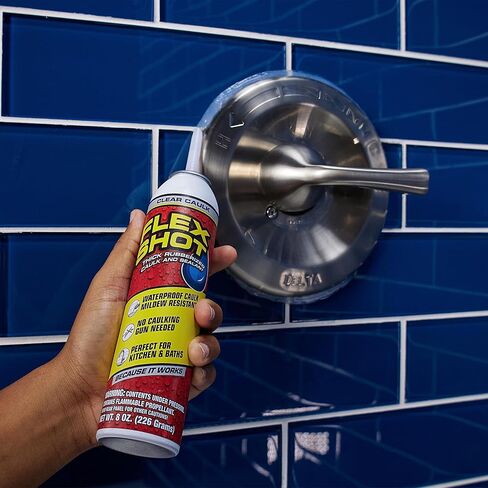 Flex Shot Rubber Adhesive Sealant Caulk 8oz Clear Bundle with ALLWAY CT31 3-in-1 Caulk Tool in Saudi Arabia