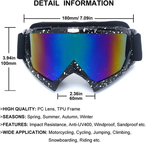 ARMADIO Motorcycle Goggles OTG Dirt Bike ATV Motocross Goggles Anti-UV Dustproof Safety Goggles for Men Women Youth in Saudi Arabia