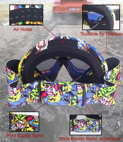 ARMADIO Motorcycle Goggles OTG Dirt Bike ATV Motocross Goggles Anti-UV Dustproof Safety Goggles for Men Women Youth in Saudi Arabia