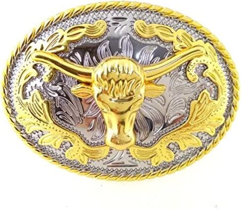 Longhorn Bull Belt Buckle Western Golden Texas Cowboy Belt Buckles for Men in Saudi Arabia
