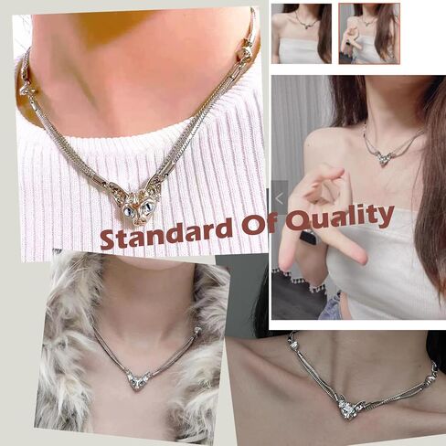 Cat Necklace for Women - Sphynx Cat/Hairless Cat Necklace Pendant Silver Collarbone Necklace, Cat Jewelry Gift for Women Girls Wife Daughter丨Hypoallergenic in Saudi Arabia