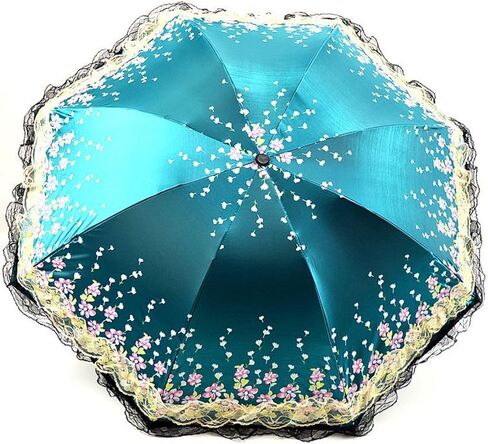 Honeystore Shining Lace Umbrella 3 Folding Sunny and Rainy Anti-uv Party Parasol in Saudi Arabia