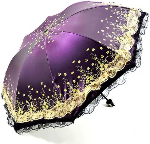 Honeystore Shining Lace Umbrella 3 Folding Sunny and Rainy Anti-uv Party Parasol in Saudi Arabia