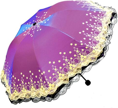 Honeystore Shining Lace Umbrella 3 Folding Sunny and Rainy Anti-uv Party Parasol in Saudi Arabia