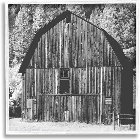 Stupell Industries Rustic Rural Barn Black & White Farm Photography Framed Wall Art, Design By Daphne Polselli in Kuwait