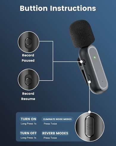 Wireless Microphone for iPhone with Charging Case, Plug and Play Clip on Mic for Video Recording, Interview, Live Streaming in Saudi Arabia