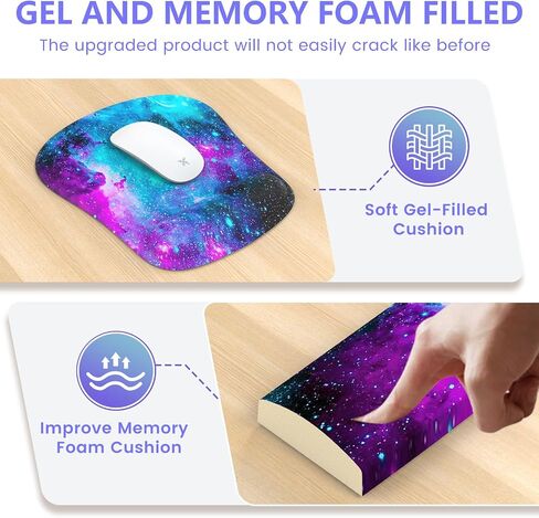 Haocoo Keyboard Wrist Rest, Ergonomic Mouse Pad with Wrist Rest, Gel Wrist Rest for Computer Keyboard and Mouse Pad, Non-Slip Mouse Pad Wrist Support for Gaming,Office, Boho Tropical Leaves in Kuwait