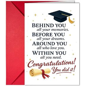 Inspirational Graduation Card for High School College, Congratulations Gift for Family Friends in Saudi Arabia