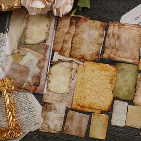 45pcs/Pack Vintage Letter Series Material Sticker DIY Scrapbooking Junk Journal Base Collage Diary Happy Plan Gift Seal Decoration Junk Journaling Supplies in Saudi Arabia