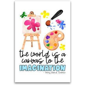 ملصق The World Is A Canvas To The Imagination - إلهام إبداعي للفنانين - ملصق لامع ممتاز مقاس 12 × 18 بوصة - ملصق ديكور تعليمي للفصل الدراسي - صنع في الولايات المتحدة الأمريكية - FHJP0137 in Saudi Arabia