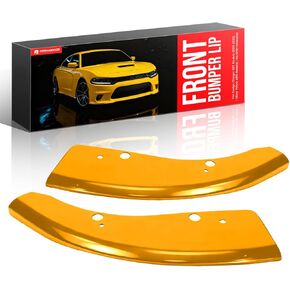 Front Bumper Lip Protector & Splitter for Dodge Charger SRT Models (2015-2022) | Gloss Yellow ABS Material | No-Drill Installation in Saudi Arabia