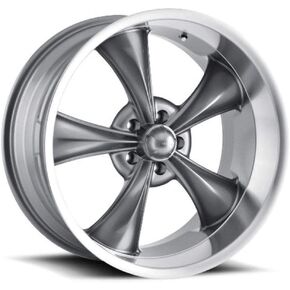 18x8.0 Ridler Wheels 695 Wheel 0mm Acorn Lug Type 5x114.3 GREY/MACHINED LIP GREY/MACHINED LIP in Saudi Arabia