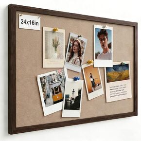 Felt Bulletin Board 24" x 16" with 30 Push Pins, Coffee Framed Pin Board, Decorative Soft Felt Cork Board for Home Office, School Classroom & Kitchen Wall Decor - Coffee in Saudi Arabia
