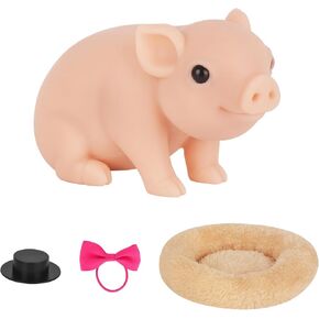 Silicone Reborn Pig Animal Doll Toy, Realistic Piglet Animal Toy, Mini Piggy Model for Birthday Gift, Home Decor, Sitting Pig in Saudi Arabia