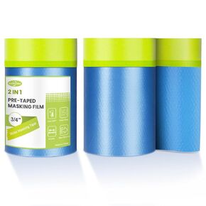 SARDVISA 2 Packs Pre-Taped Masking Film - 22" x 66' Painters Plastic Sheeting with Tape, Masking Master for Automotive & Home Painting, Wall Car Furniture Floor Protection in Kuwait