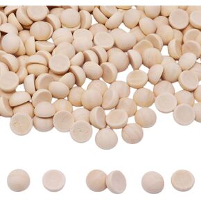 250PCS Half Wooden Balls for Crafts Unfinished Natural Small Half Beads for Crafts DIY Projects Party Decorative (15mm) in Saudi Arabia