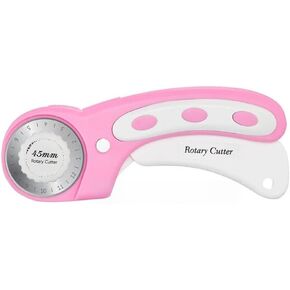 Rotary Cutter For Fabric, Ergonomic Handle Rolling Cutter with Safety Lock for Fabric, Leather, Crafting, Sewing, Quilting, Fabric Rotary Cutter Perfect for Left & Right Hand (Pink) in Saudi Arabia