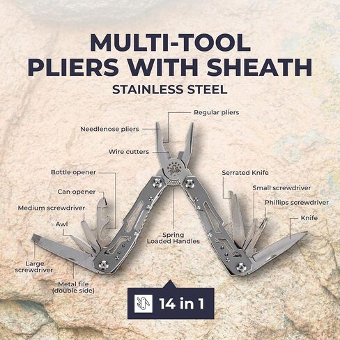 14 in 1 Stainless Steel Multi Tool Pliers in Kuwait