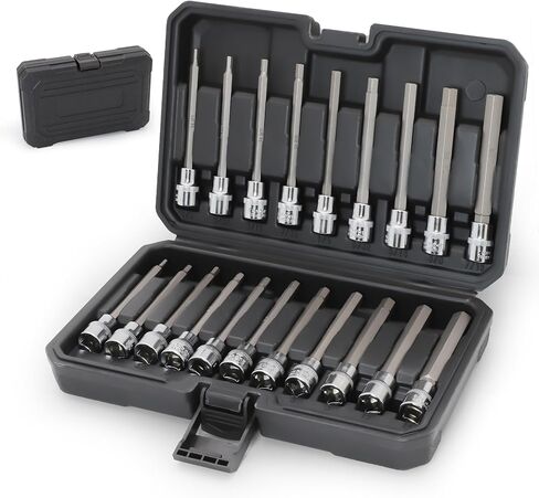 Extra-Long Allen Hex Bit Socket Set,20-Piece 3/8 Inch Drive,Standard SAE & Metric (1/8-Inch - 7/16-Inch, 3-12mm) for Repair and Assembly (Blue) in Saudi Arabia