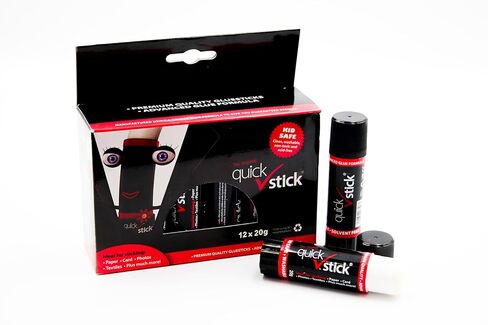 Glue Stick Original 20g, Pack of 12 Glue Sticks, Quality Adhesive Gluestick, Ideal for School, Scrapbooking & Office supplies - Strong-hold for Paper, Card, Textiles, Crafting Glues, Homes in Saudi Arabia