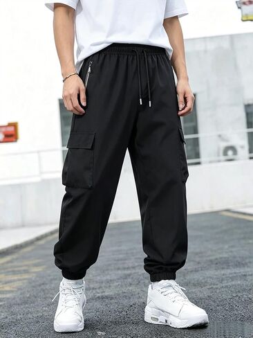Men's Black Classic Casual Trousers - Premium Comfort Fit, Versatile Everyday Wear for Business Smart and Daily Us in Saudi Arabia