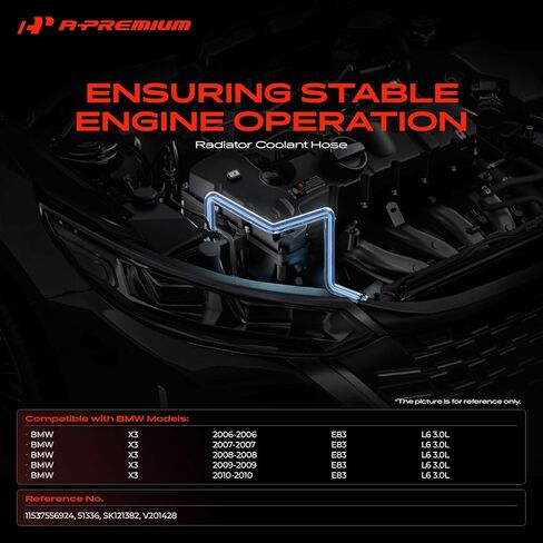 A-Premium Oil Cooler To Water Pump Tee Radiator Coolant Hose Compatible with BMW E83 Series X3 2006 2007 2008 2009 2010 3.0L in Kuwait