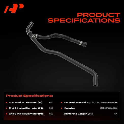 A-Premium Oil Cooler To Water Pump Tee Radiator Coolant Hose Compatible with BMW E83 Series X3 2006 2007 2008 2009 2010 3.0L in Kuwait